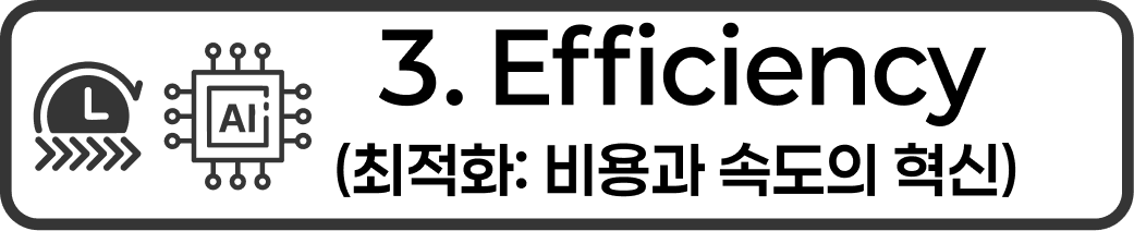 3. Efficiency - 최적화: 비용과 속도의 혁신